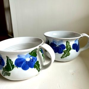 Floral Pottery soup bowls, mugs